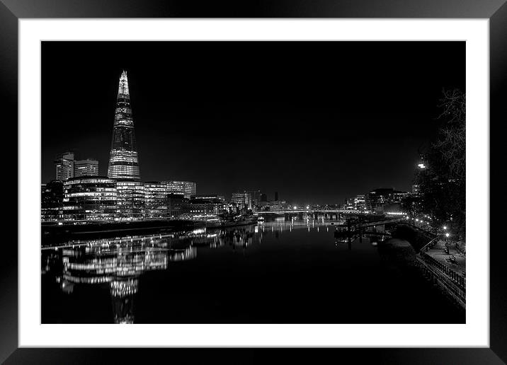 The Shard Black and White Framed Mounted Print by Dean Messenger