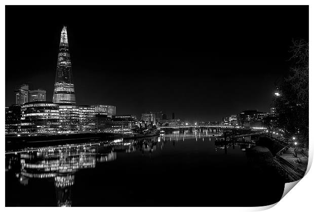The Shard Black and White Print by Dean Messenger