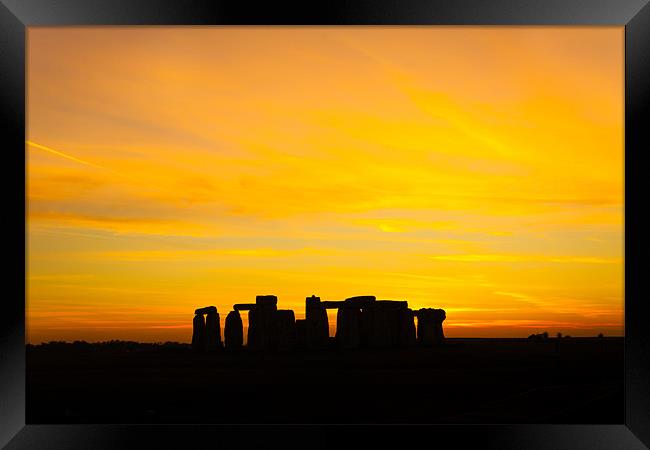 Stonehenge Sunset Framed Print by Oxon Images