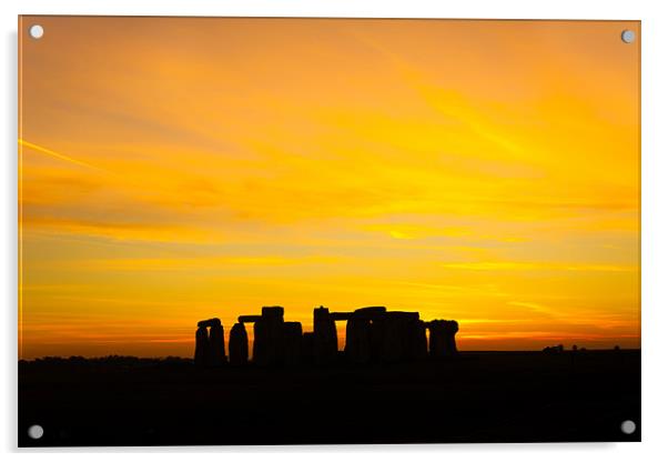 Stonehenge Sunset Acrylic by Oxon Images