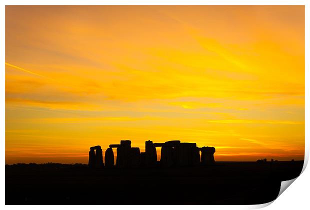 Stonehenge Sunset Print by Oxon Images
