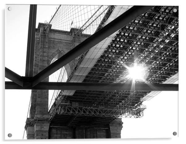 Brooklyn Bridge Peekaboo Acrylic by Jutta Klassen