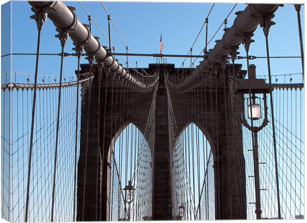 Brooklyn Bridge - held together by steel Canvas Print by Jutta Klassen