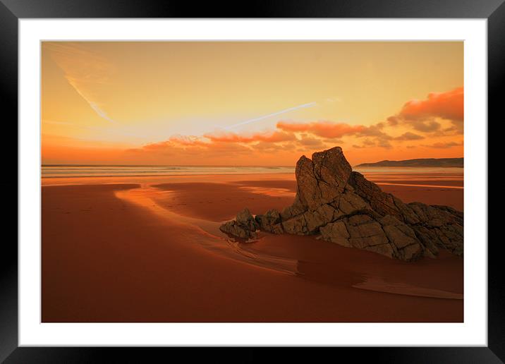 sunrise rock Framed Mounted Print by Stephen Walters