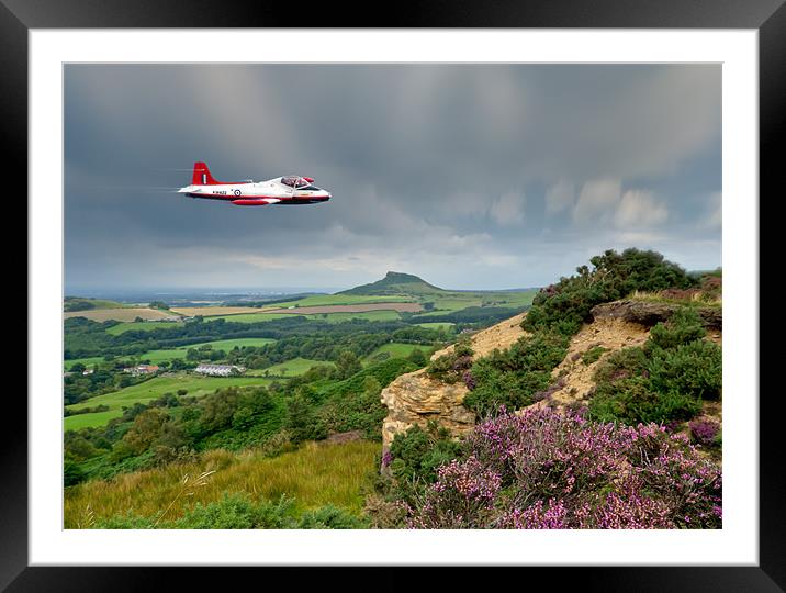 Jet Provost over the Cleveland Hills Framed Mounted Print by Gary Eason