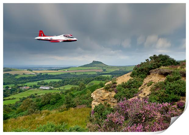 Jet Provost over the Cleveland Hills Print by Gary Eason