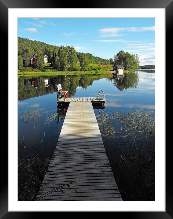 Finnish lake in the late afternoon Framed Mounted Print by Jutta Klassen