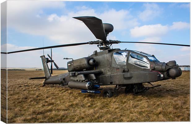 AH64 Apache on grass Canvas Print by Oxon Images