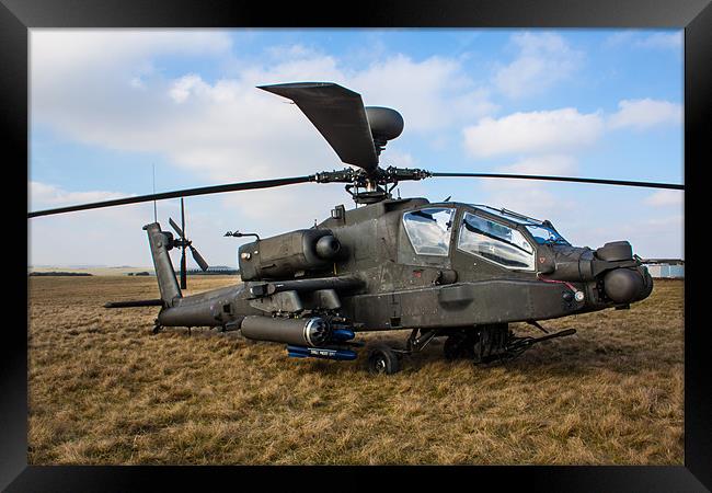 AH64 Apache on grass Framed Print by Oxon Images