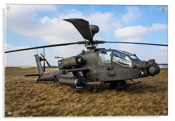 AH64 Apache on grass Acrylic by Oxon Images