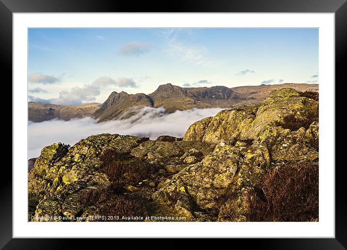 The Langdale Pikes - Cumbria Framed Mounted Print by David Lewins (LRPS)