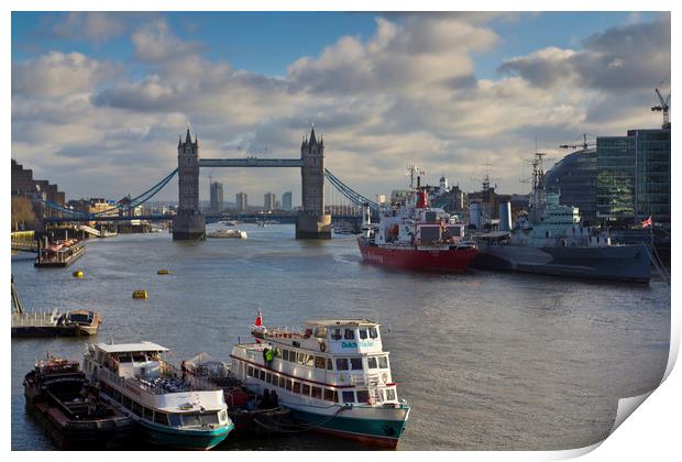 River Thames view Print by David Pyatt