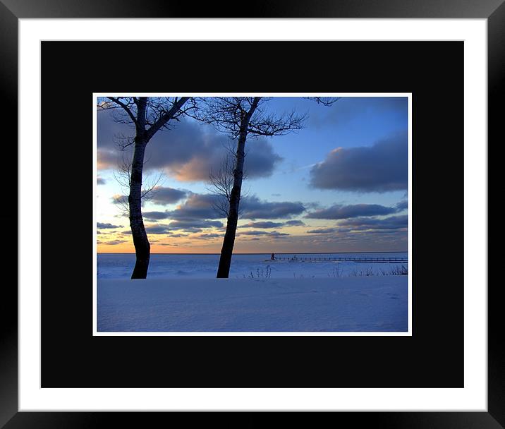 Lake Michigan Winter  Framed Mounted Print by Heather Kitchen