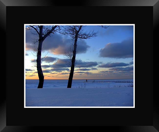 Lake Michigan Winter  Framed Print by Heather Kitchen