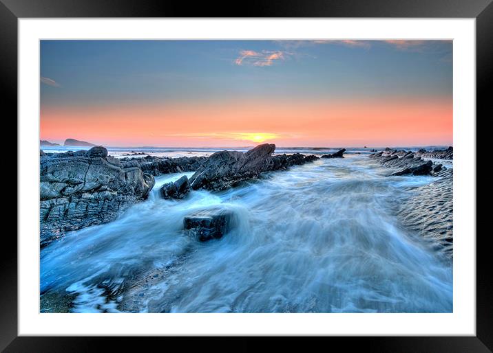 Incoming Tide Framed Mounted Print by nick woodrow