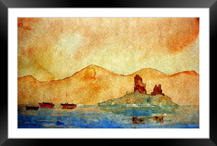 castle on sea Framed Mounted Print by dale rys (LP)