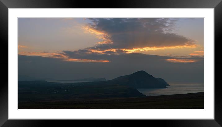 Hazy sunset from the foot of Mount Brandon Framed Mounted Print by barbara walsh
