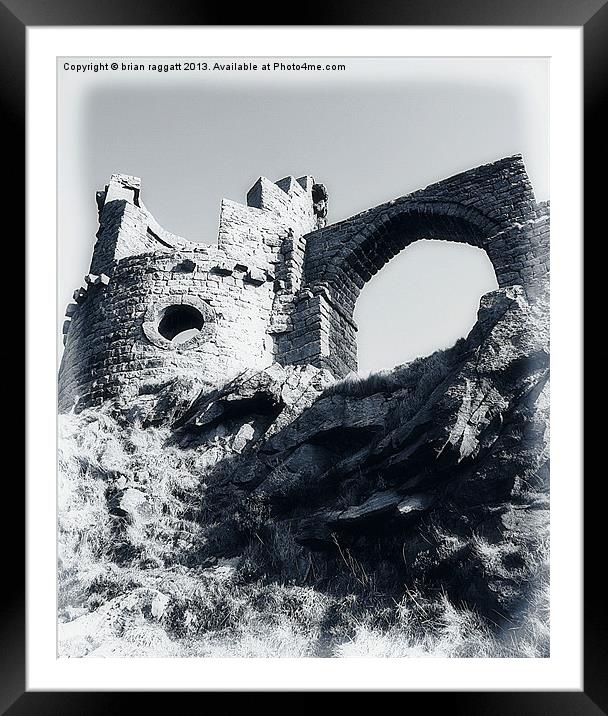 Castle BW Framed Mounted Print by Brian  Raggatt