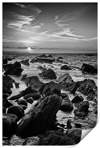 Mupe Rocks at Sunrise Black & White Print by Sharpimage NET