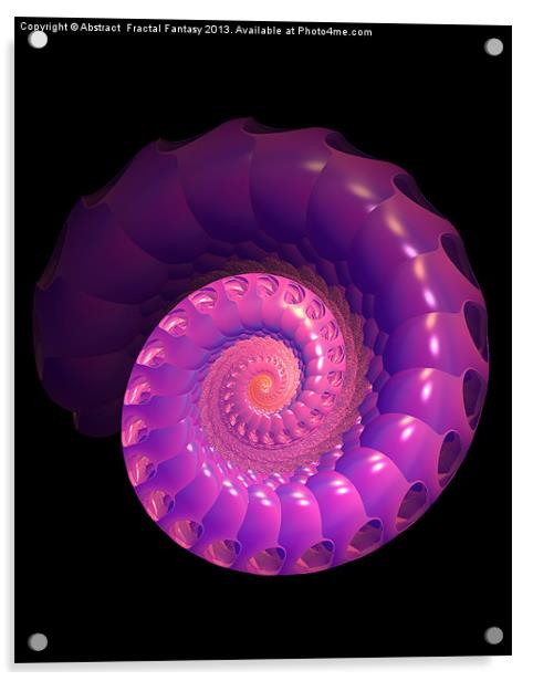 Pink Shell Acrylic by Abstract  Fractal Fantasy