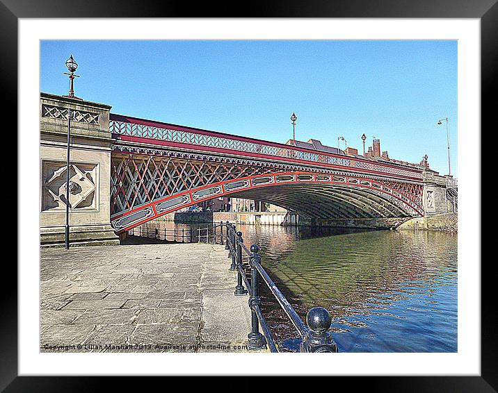 Iron Bridge over the Leeds-Liverpool Canal. Framed Mounted Print by Lilian Marshall