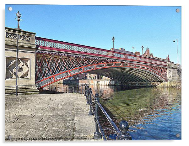 Iron Bridge over the Leeds-Liverpool Canal. Acrylic by Lilian Marshall