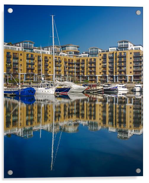 London Dock Reflection Acrylic by Richard Thomas