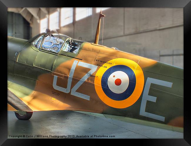 Sunlight On Spitfire Framed Print by Colin Williams Photography