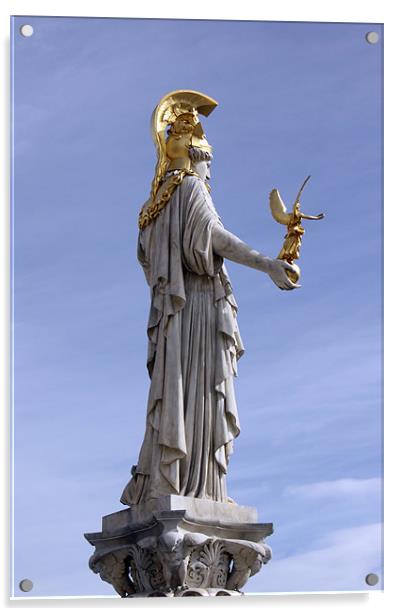 Athena statue, Austrian Parliament Building Acrylic by Linda More