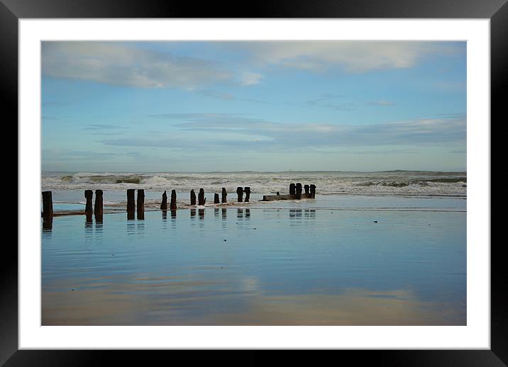 Blue Beach Framed Mounted Print by Vicky Mitchell