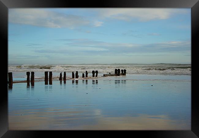 Blue Beach Framed Print by Vicky Mitchell