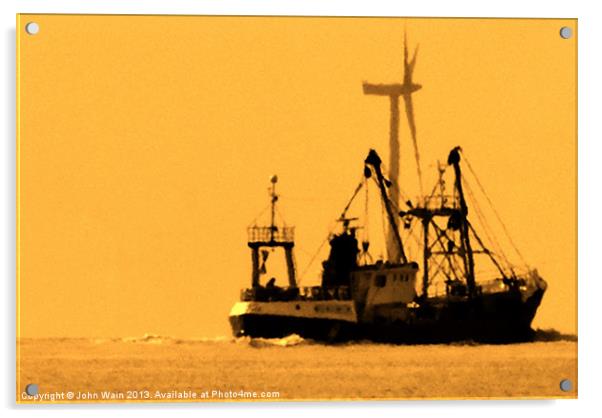 Liverpool Bay Support boat   Acrylic by John Wain