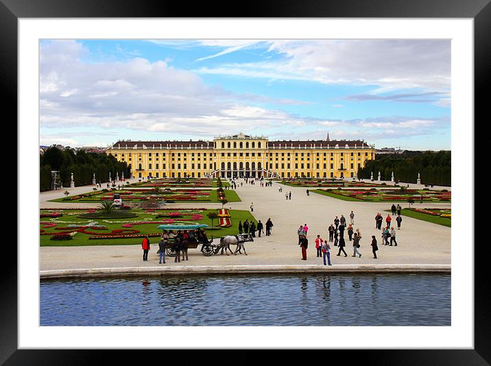 Schonbrunn Palace and gardens, Vienna, Austria Framed Mounted Print by Linda More