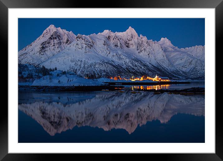Blue Fjord Framed Mounted Print by Thomas Schaeffer