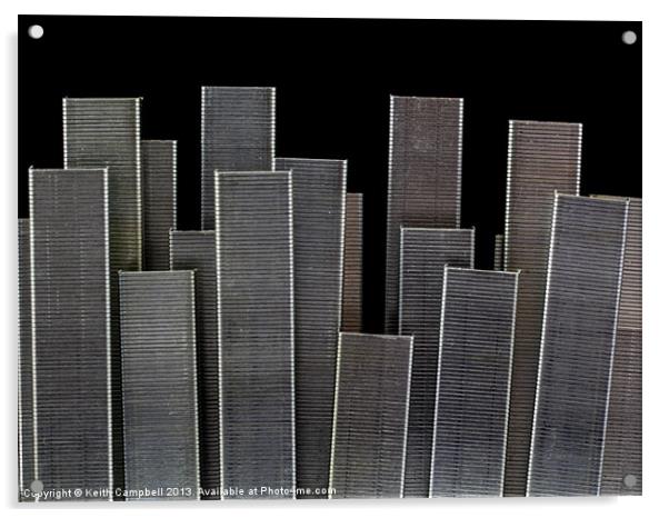 Staple City Skyline Acrylic by Keith Campbell