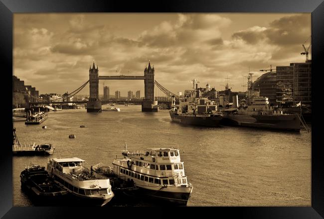 River Thames view Framed Print by David Pyatt