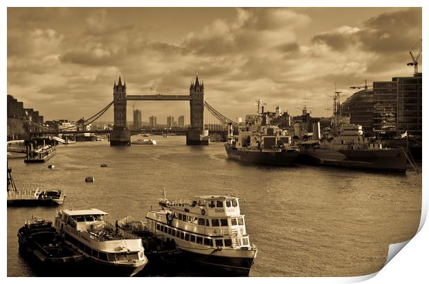 River Thames view Print by David Pyatt