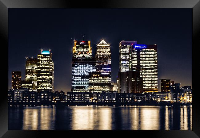 London Skyline at night Framed Print by Ian Hufton