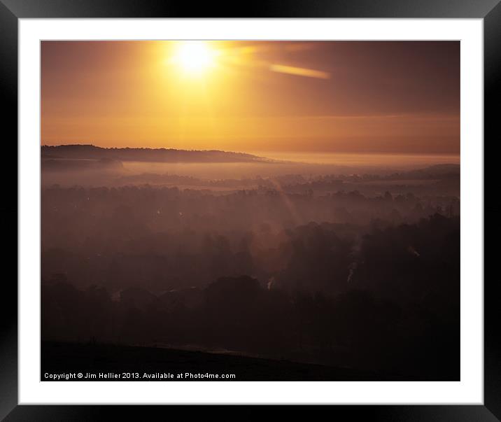 Golden Hour Thames Valley Framed Mounted Print by Jim Hellier