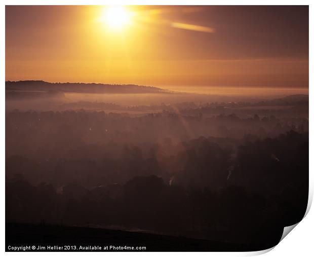 Golden Hour Thames Valley Print by Jim Hellier