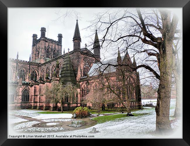 Chester Cathedral. Framed Print by Lilian Marshall