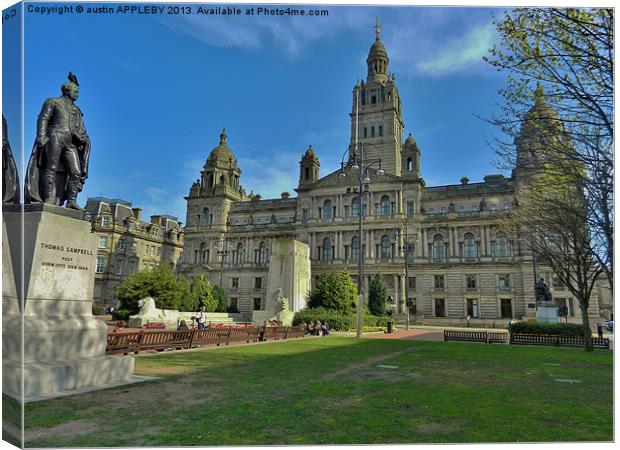CITY CHAMBERS GEORGE SQUARE GLASGOW Canvas Print by austin APPLEBY