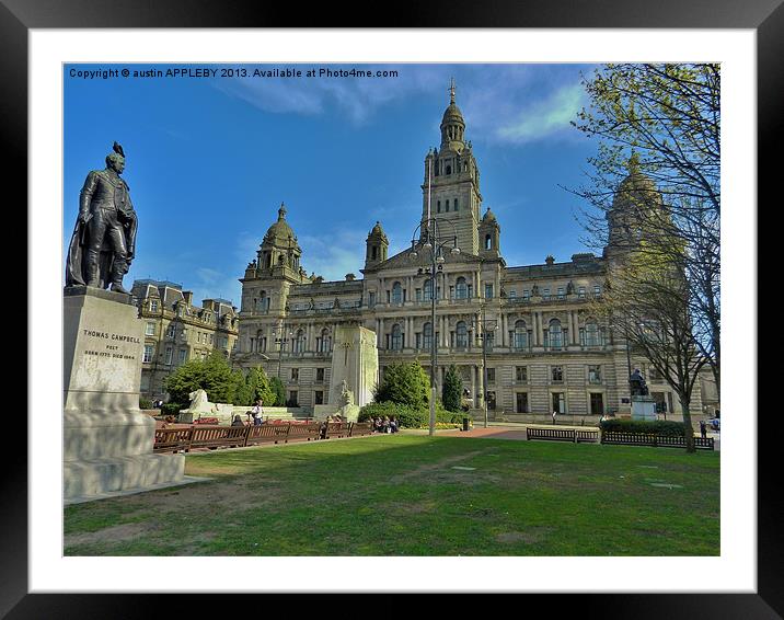CITY CHAMBERS GEORGE SQUARE GLASGOW Framed Mounted Print by austin APPLEBY