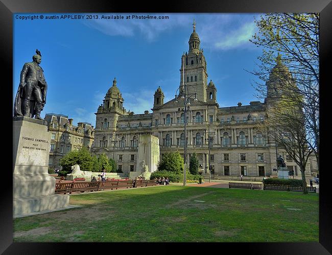 CITY CHAMBERS GEORGE SQUARE GLASGOW Framed Print by austin APPLEBY
