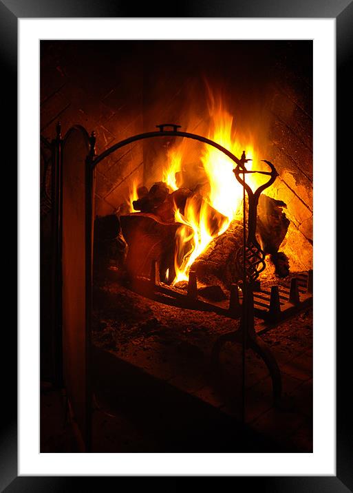 Open Fire Framed Mounted Print by Mark Llewellyn