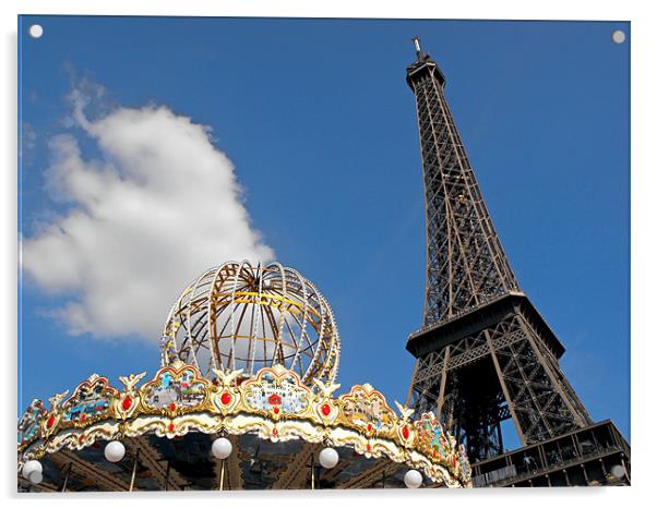 The Eiffeltower going for a ride Acrylic by Jutta Klassen