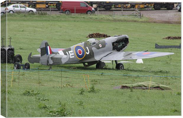 Spitfire at Norton Warren Canvas Print by Dan Mcarron