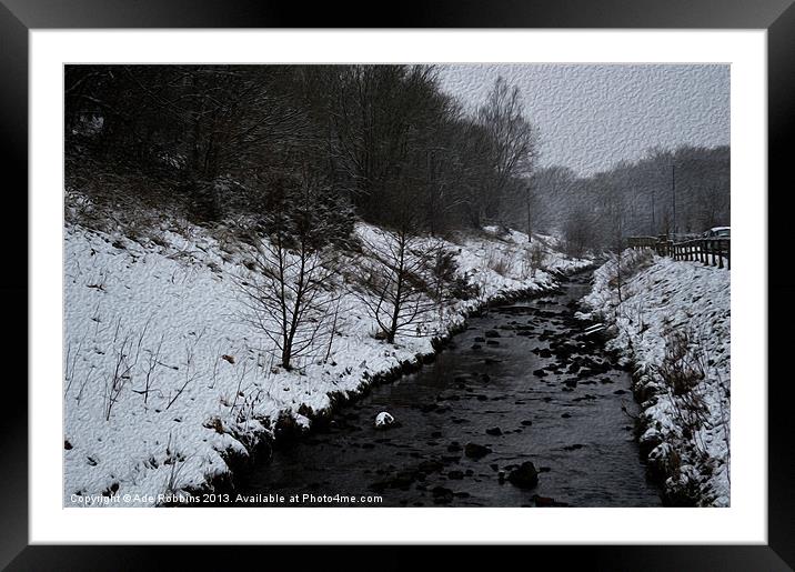 Frozen Stream Oily Effect Framed Mounted Print by Ade Robbins
