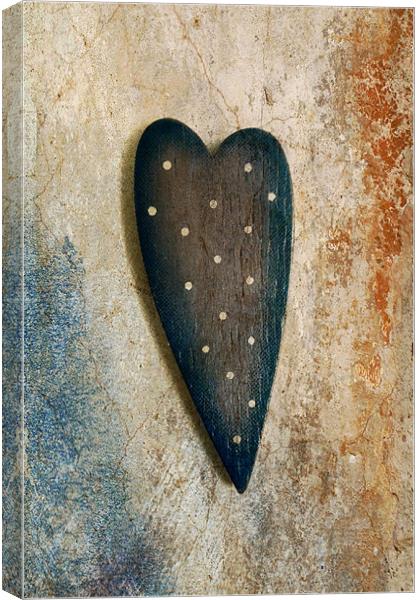 vintage love heart Canvas Print by Heather Newton