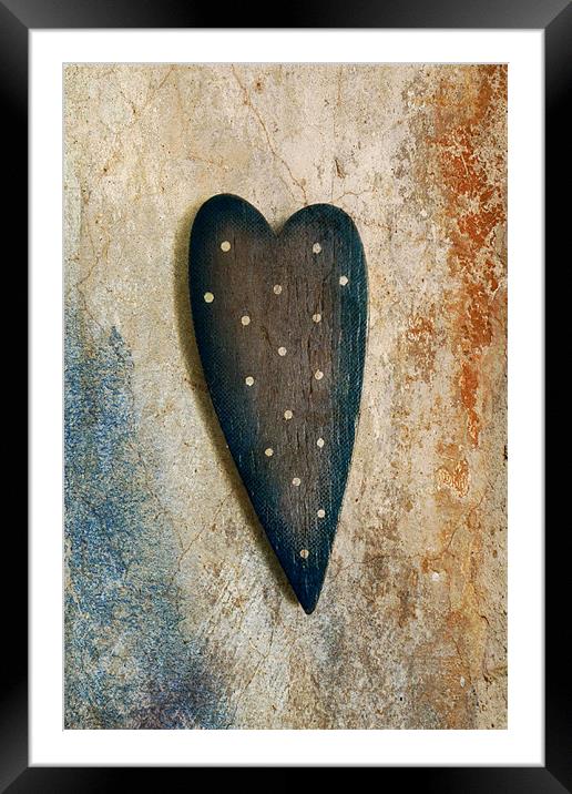 vintage love heart Framed Mounted Print by Heather Newton